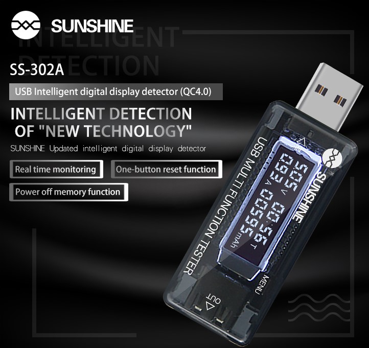 SUNSHINE SS-302A USB INTELLIGENT DIGITAL DISPLAY DETECTOR